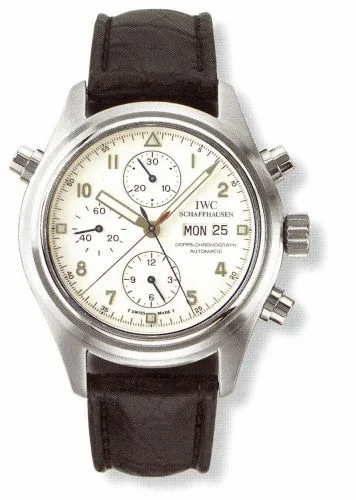 IWC Pilot's Watch Doppelchronograph Platinum / White / French / Strap IW3711-24 (IW371124)